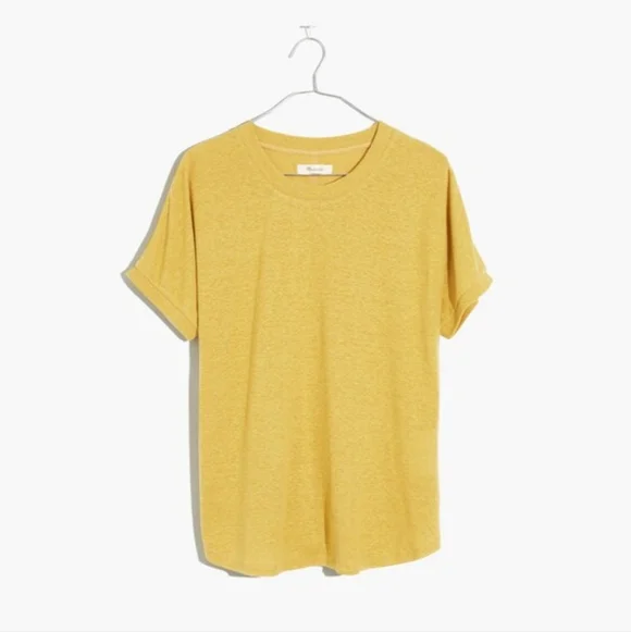 Madewell Hemp Relaxed Drapey Tee Ornate Gold - Picture 6 of 12